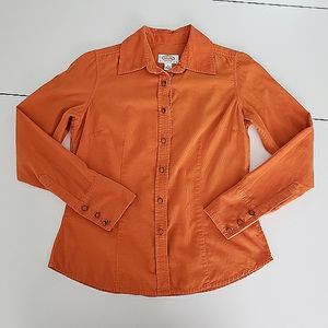 Talbots Corduroy Button Up Long Sleeve Shirt Size SP